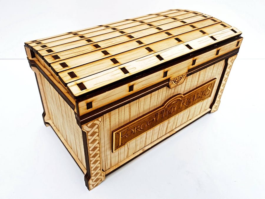 Forgotten Realms Inspired Chest - Stylised and personalised wooden stash box