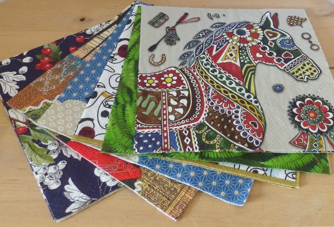 Six Different Paper Napkins