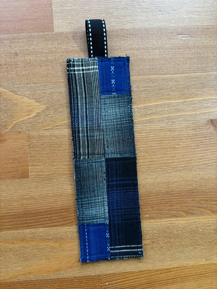 Patchwork bookmark is blue