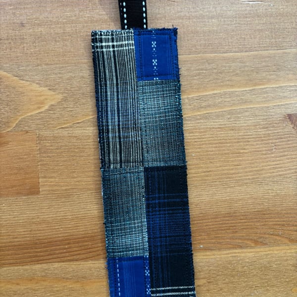 Patchwork bookmark is blue