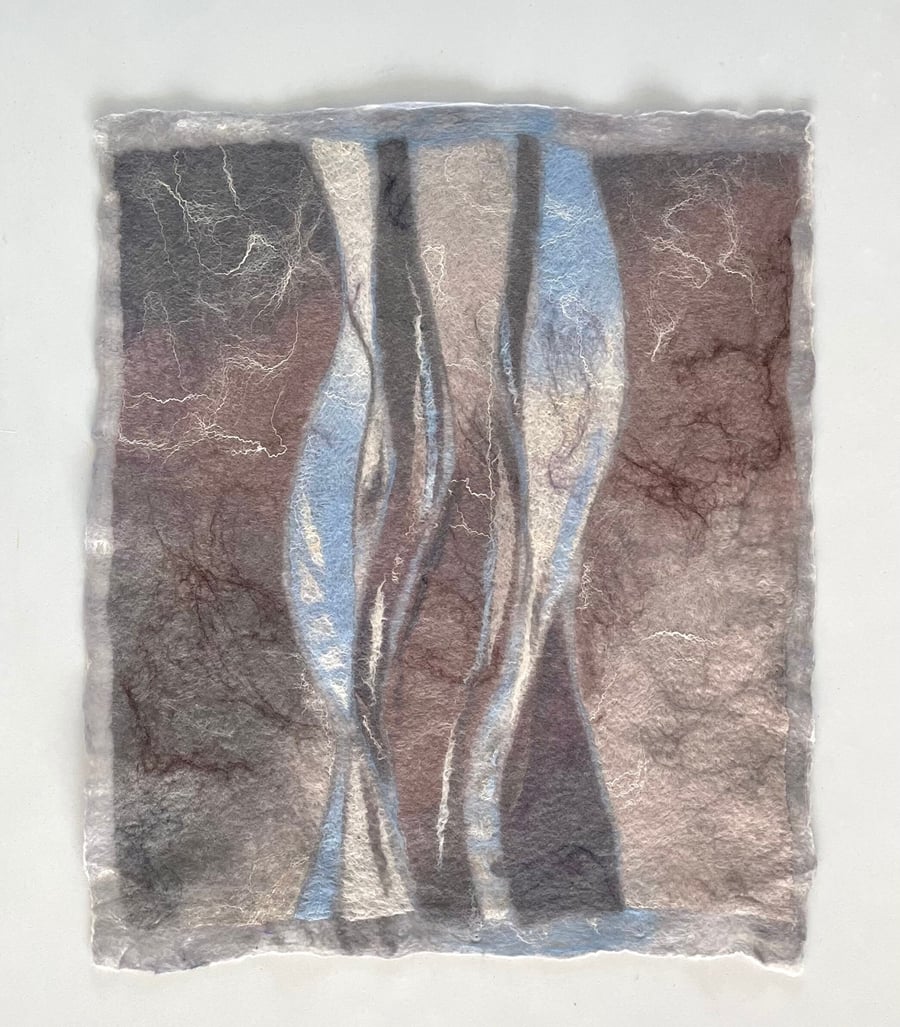 Abstract Painting Wet Felted Wall Decor Merino Wool Painting Abstract Felt Art O