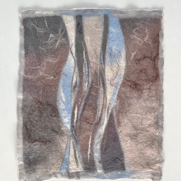 Abstract Painting Wet Felted Wall Decor Merino Wool Painting Abstract Felt Art O