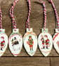 5 Wooden Christmas Tree Decorations 