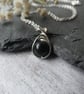 Jet pendant in sterling silver, silver and jet pendant, genuine jet necklace - Image 6