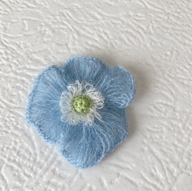 Crocheted Mohair Flower Appliqué Accessories U... - Folksy