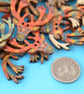 Wooden Stag Buttons Blues Aqua 6pk 30x30mm Deer Antlers (STG6) - Image 5