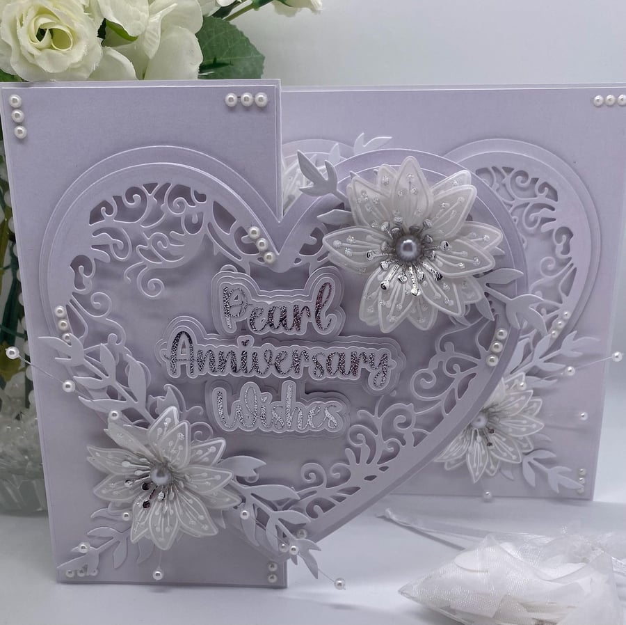 Personalised Luxury 30th Pearl Anniversary card