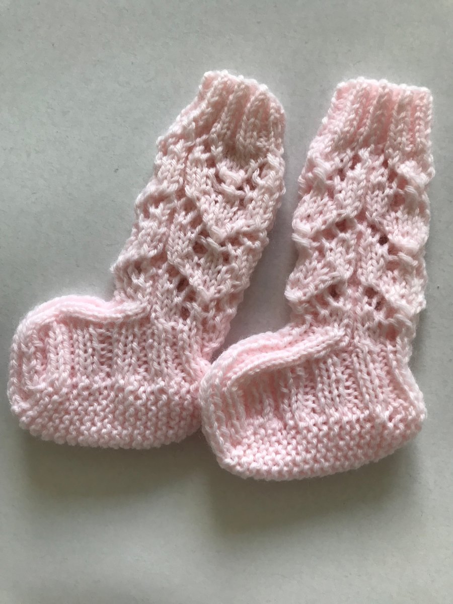Hand knitted baby socks