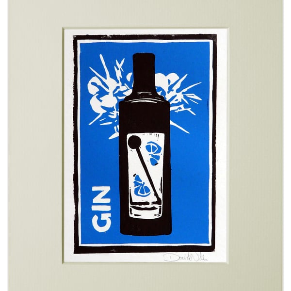 Gin Linocut