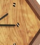 Diamond Pendulum Wall Clock In Olive Wood and Black Walnut with Inlaid Markers. - Image 3