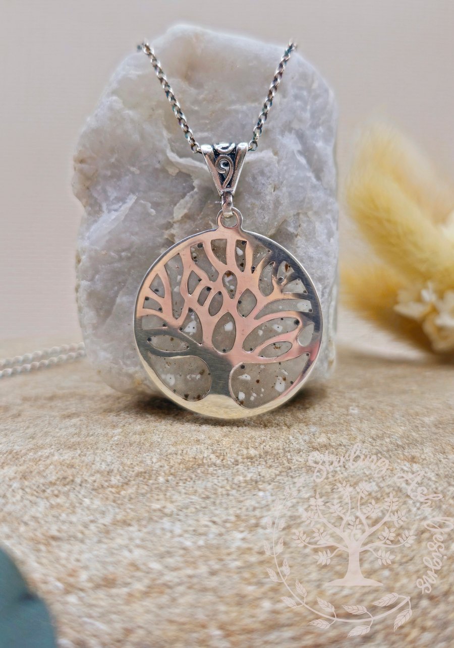 Yggdrasil tree of life keepsake sterling silver pendant with 18inch curb