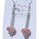 Breast Cancer Awareness Earrings Pink Ribbon Silver Plated Jewellery Gift