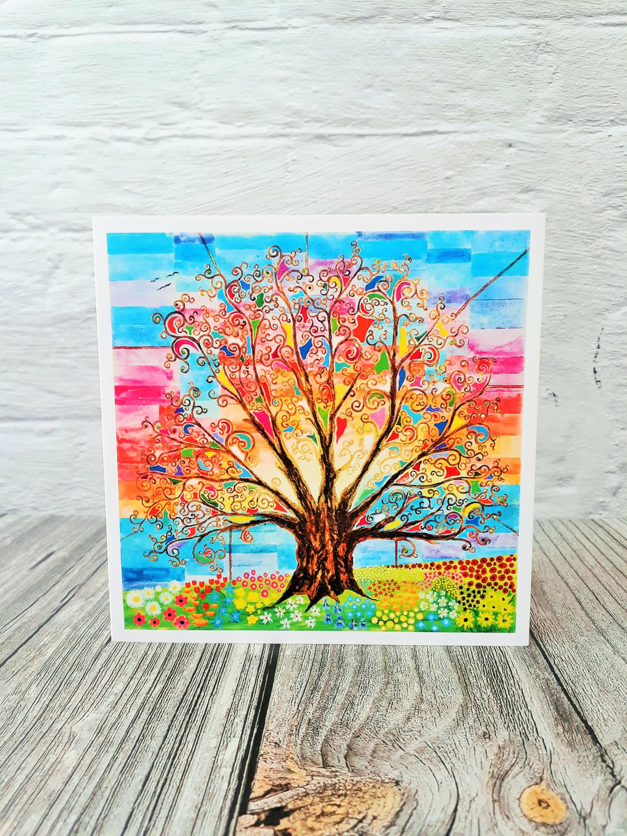 Tree of Life Art Greetings Card