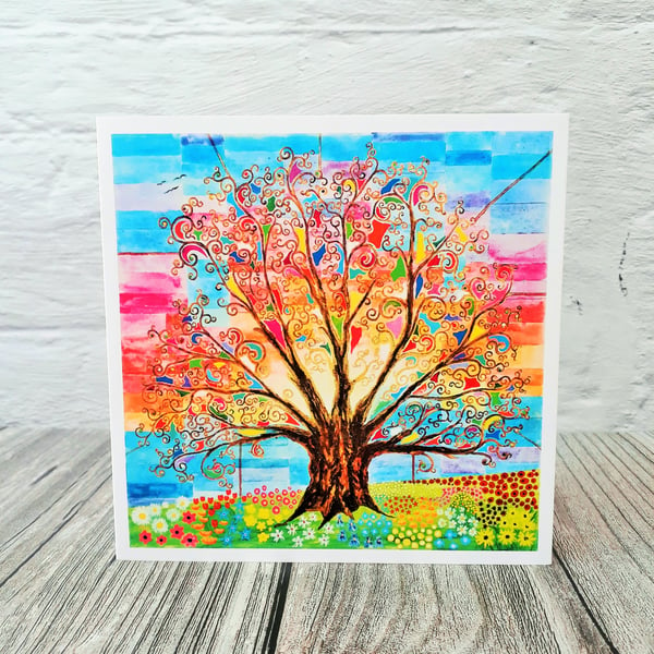 Tree of Life Art Greetings Card