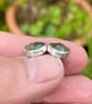 Silver and sapphire round stud earrings  - Image 5