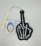 Skeleton Finger embroidered bookmark - Image 1