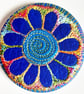 58mm Fabric Pocket Mirror with Free Machine Embroidery