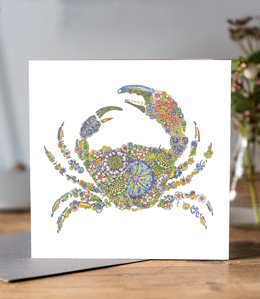 Coastal Britain Large Crab Blank Card