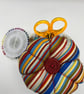 Vintage 'Flowers & Stripes' Teacup Pin Cushion & Sewing Set (No.1) - Image 2