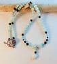 Amazonite Hearts Necklace With Black Swarovski Crystals - Handmade In Devon - Image 7