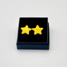 NEW! Sunshine yellow star porcelain stud earrings