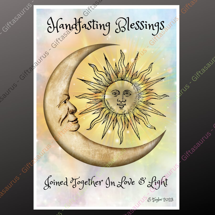 Personalised Handfasting Card Plantable Seeded Gothic Pagan Wiccan Wedding