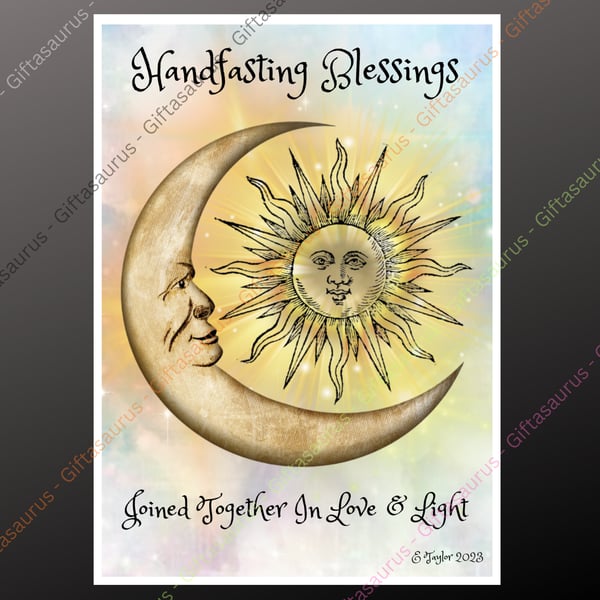 Personalised Handfasting Card Plantable Seeded Gothic Pagan Wiccan Wedding