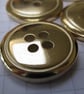 10 Medium Flat Brassy Buttons with Rim - Image 3