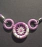 Dorset Button & Kumihimo Braid Statement Necklace, Lilac, Purple, White - Image 2