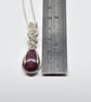 Ruby and Silver Wire Wrapped and Woven Pendant - Image 9