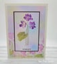 Violet Card -  Easter, Birthday, abstract floral, textured blank card