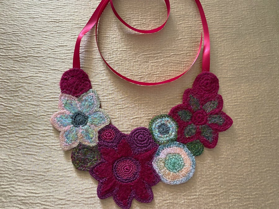 Handmade crochet neckpiece 