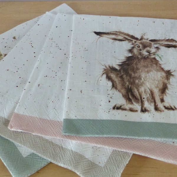 Four Mixed Paper Napkins