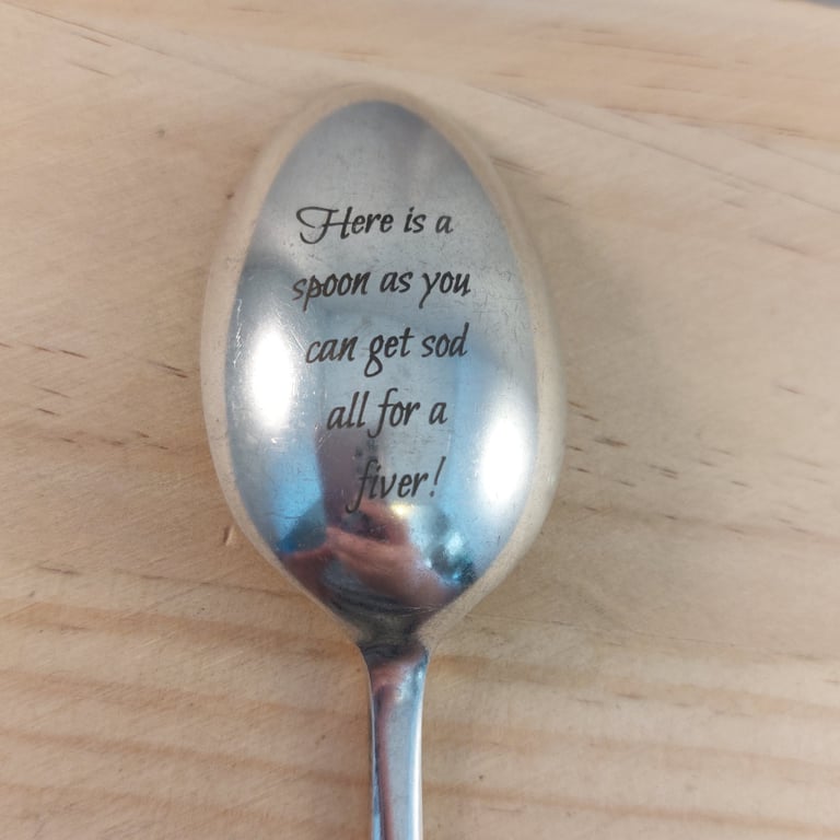 Upcycled Silver Plated Engraved Joke Tablespoon (SPM052602)