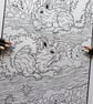 Squirrels A4 Colouring Page Printable JPG by S Godwin Studio