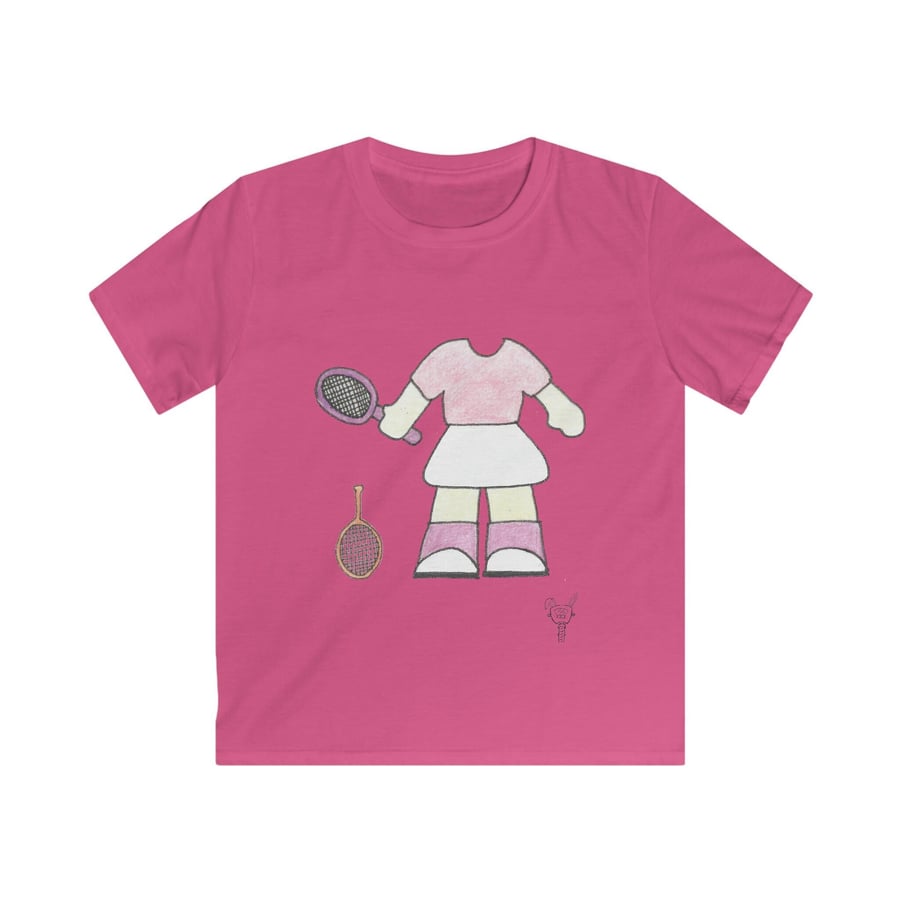 Tennis Outfit Sport Kids Child Softstyle Tshirt by Bikabunny