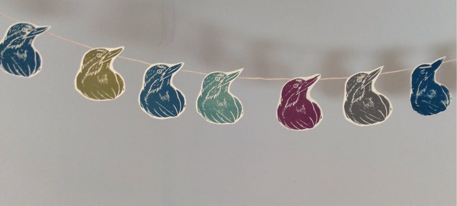Hand printed paper bunting