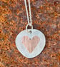Handmade Sterling Silver 925 & Copper Heart Pendant Necklace - Unique Jewellery - Image 3