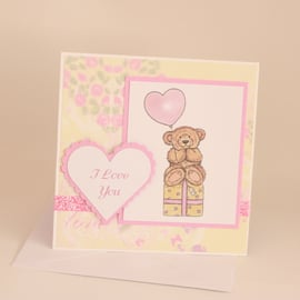 Cute teddy love card  