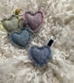 Heart Keyring - Pastel Yellow wool. Handwoven in Wales - Image 3