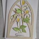 Deepest Sympathy Card - Lilies in an Arch Window 