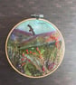 Moorland landscape hand painted and embroidered  - Image 2