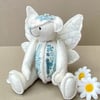 Fairy artist bear, hand embroidered one of a kind collectable teddy bear