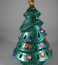 Green Ceramic Xmas Christmas Tree Tea Light Candle Holder Ornament Decoration. - Image 4