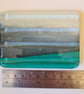 Small turquoise, grey and cream fused glass soap dish - Image 8