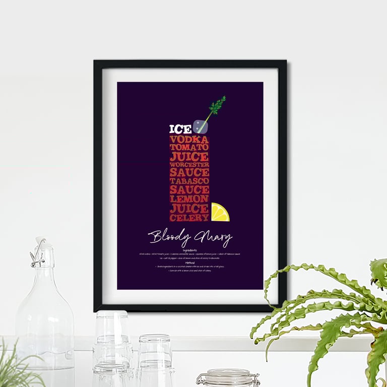 Bloody Mary Cocktail Poster Word Art Poster