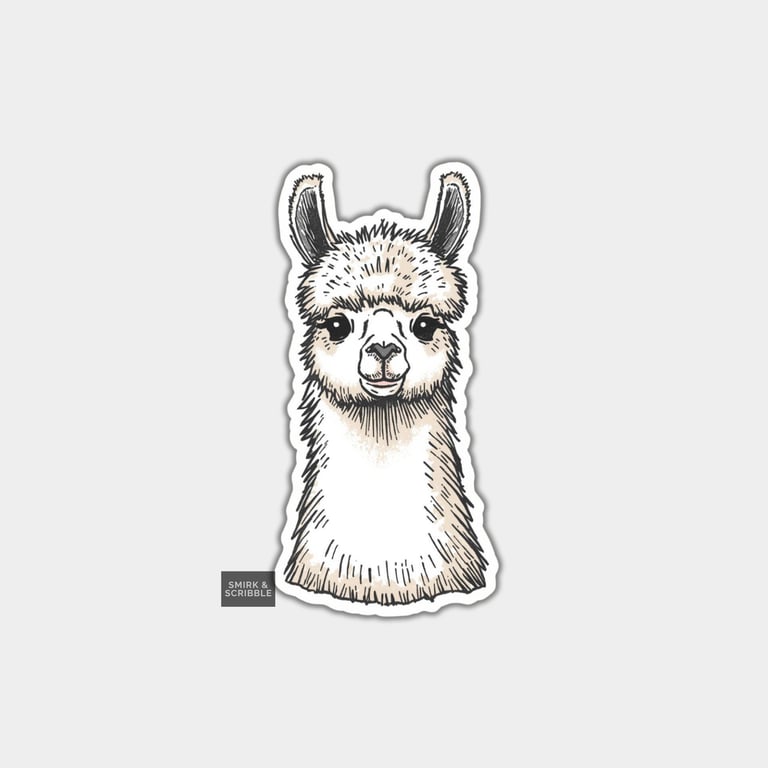 Funny Vinyl Sticker For Adults - Cute Llama 