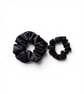 Organic Black Bamboo Silk Scrunchie Duo