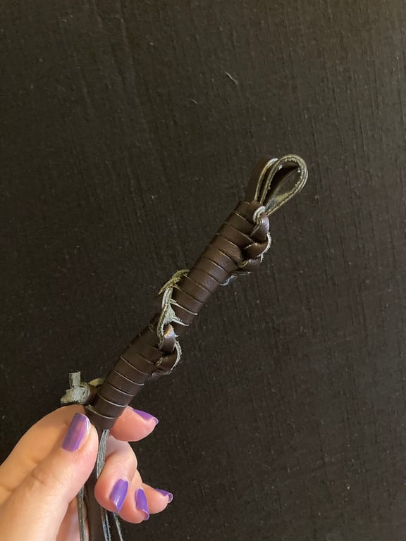 Dark Brown Leather Lace Mini Whip (roughly 18 inches in length)