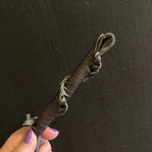 Dark Brown Leather Lace Mini Whip (roughly 18 inches in length)